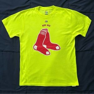 Licensed Majestic RedSox T-Shirt - Neon - Medium